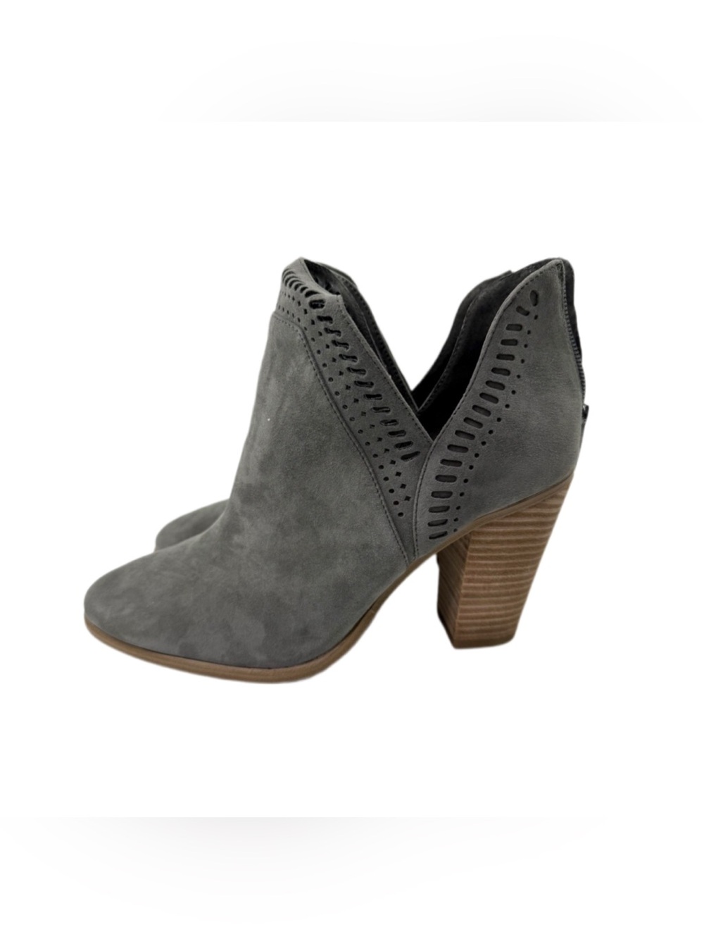 Vince Camuto Fileana Split Shaft Suede Ankle Boots Grey 8.5